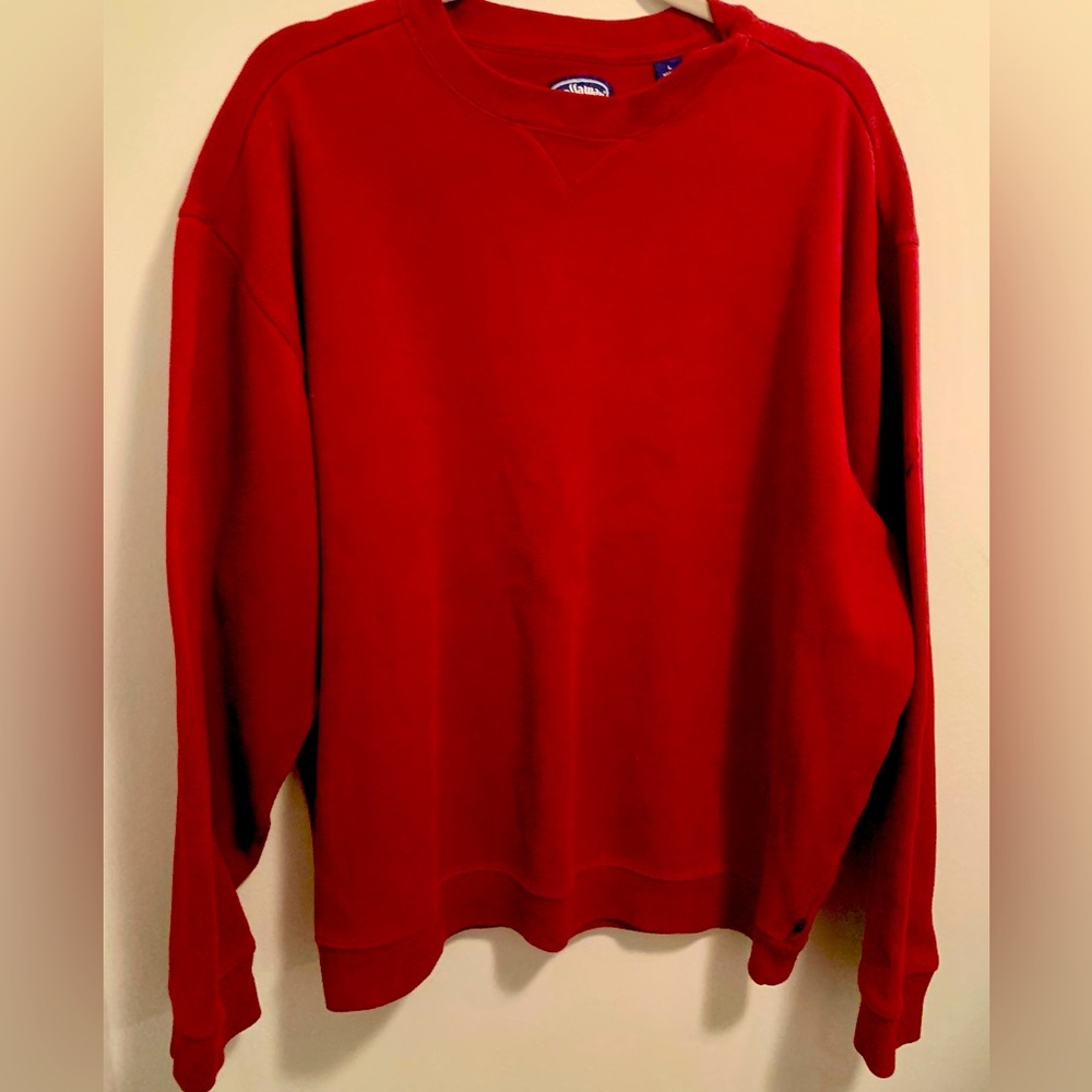 Callaway Men’s￼ Golf Sport Sweatshirt Red Ribbed Large Pullover Crew With Logo